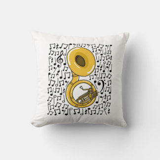 Sousaphone Musical Notes Brass Musician Cushion