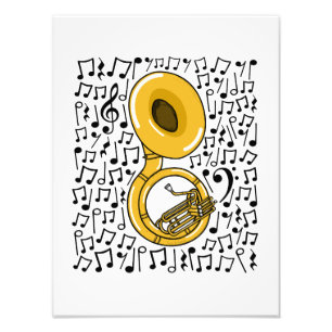 Sousaphone Musical Notes Brass Musician Photo Print