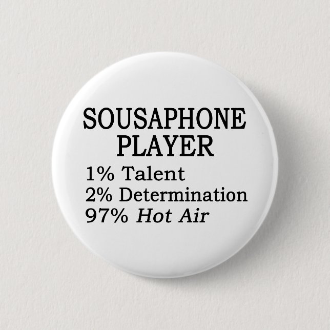 Sousaphone Player Hot Air 6 Cm Round Badge (Front)