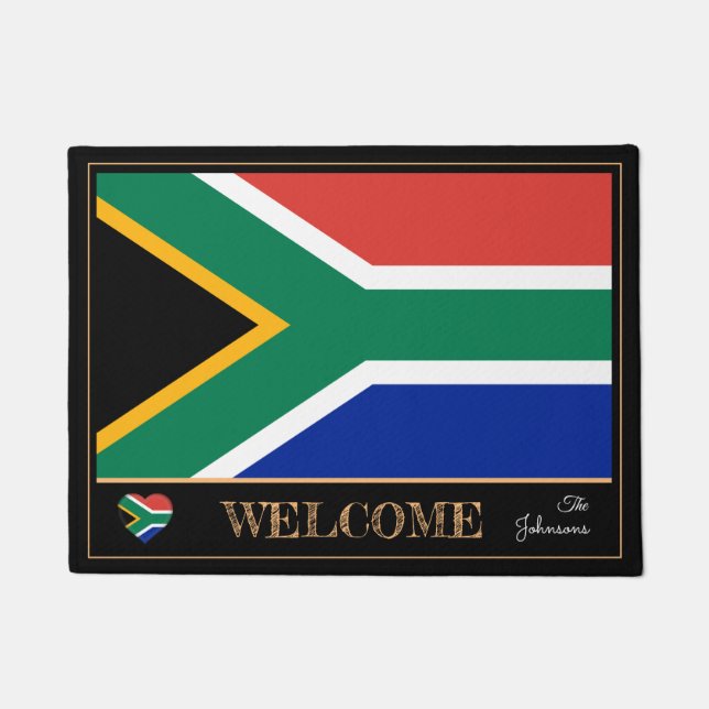 South Africa & African Flag house /sports Welcome Doormat (Front)