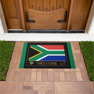 South Africa & African Flag house /sports Welcome Doormat