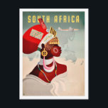 South Africa, African woman,vintage airline travel Postcard<br><div class="desc">Perfect image for your new print design. It could be a nice present or "final touch" for decorating home.</div>