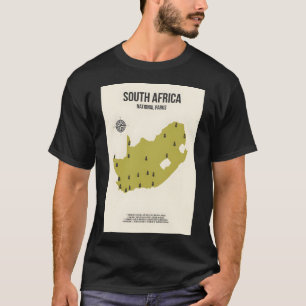 South Africa All National Parks on a Map Travel Po T-Shirt