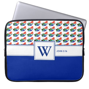 SOUTH AFRICA Bible Monogram Christian Laptop Sleeve