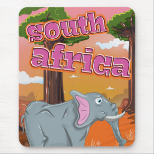 South Africa Cartoon travel poster Mouse Pad
