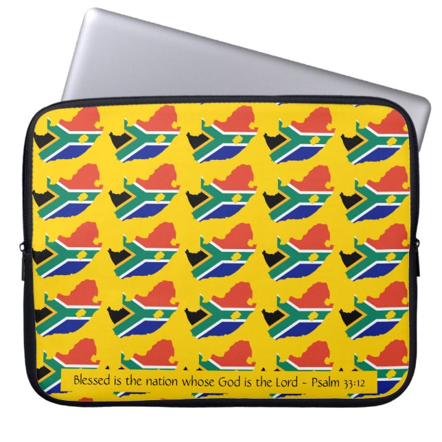 SOUTH AFRICA Christian Blessed Laptop Yellow Laptop Sleeve (Front)