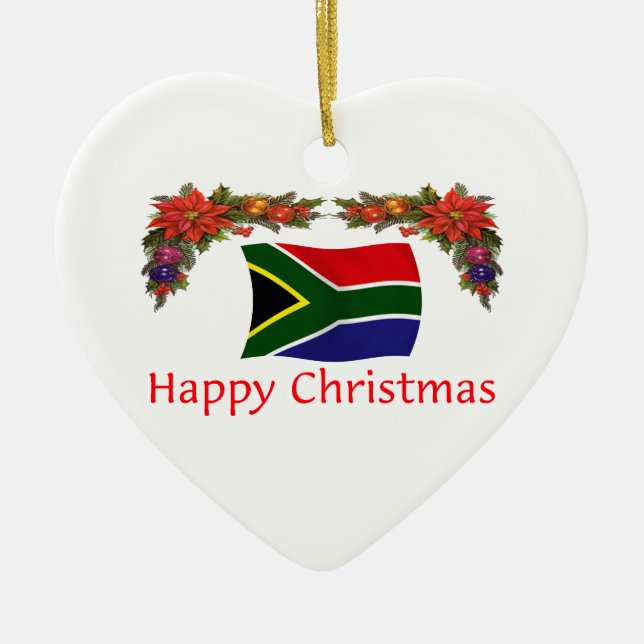 South Africa Christmas Ceramic Tree Decoration (Front)