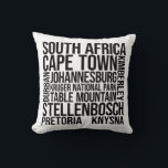South Africa Cities Word Art - Cape Town Travel Cushion<br><div class="desc">This South Africa cities word art design is great for anyone who loves travelling and likes to visit South Africa and one of its many cities or landmarks.</div>