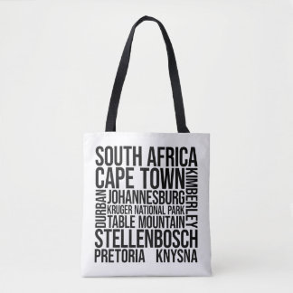 South Africa Cities Word Art - Cape Town Travel Tote Bag