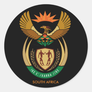 South Africa Coat of Arms Classic Round Sticker
