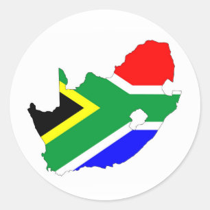 south africa country flag map shape symbol classic round sticker