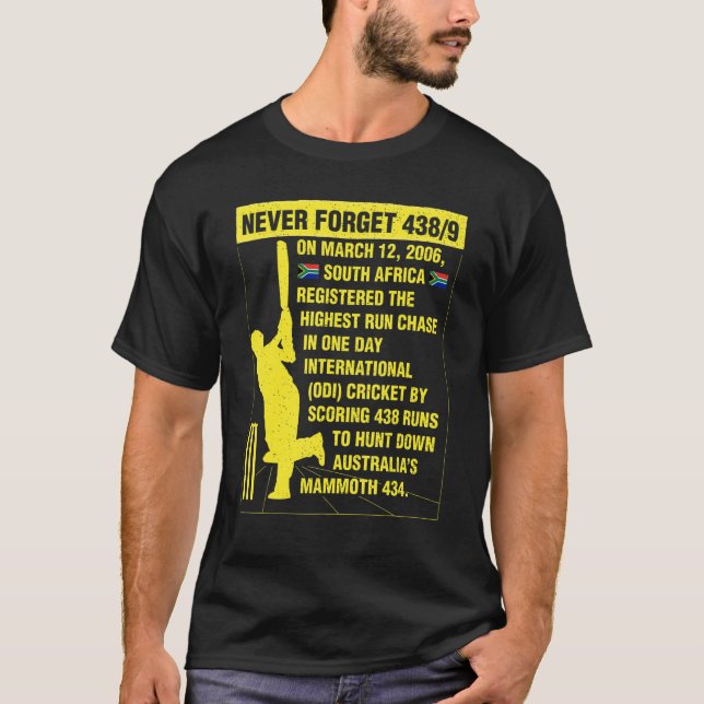 South Africa Cricket Protea Never Forget Nostalgia T-Shirt (Front)