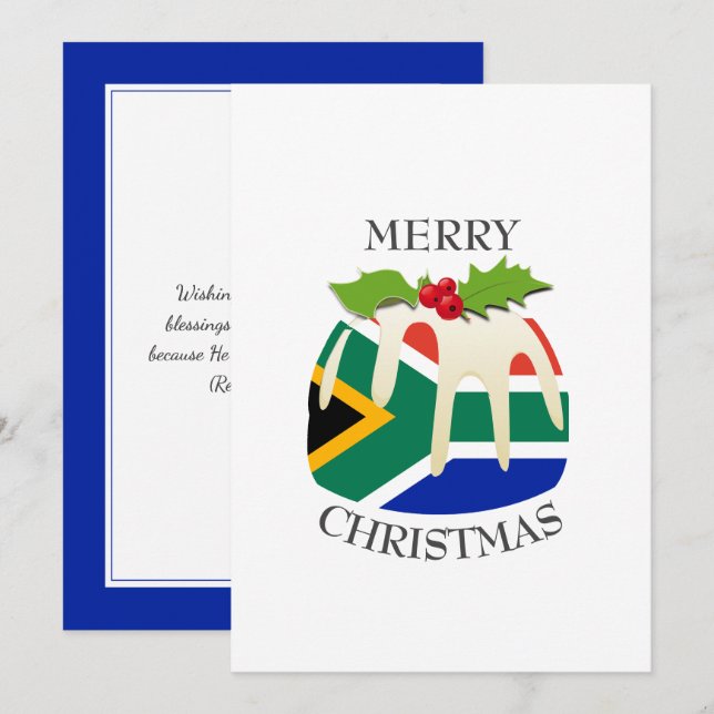 SOUTH AFRICA | Festive Plum Pudding | Christmas Holiday Card (Front/Back)