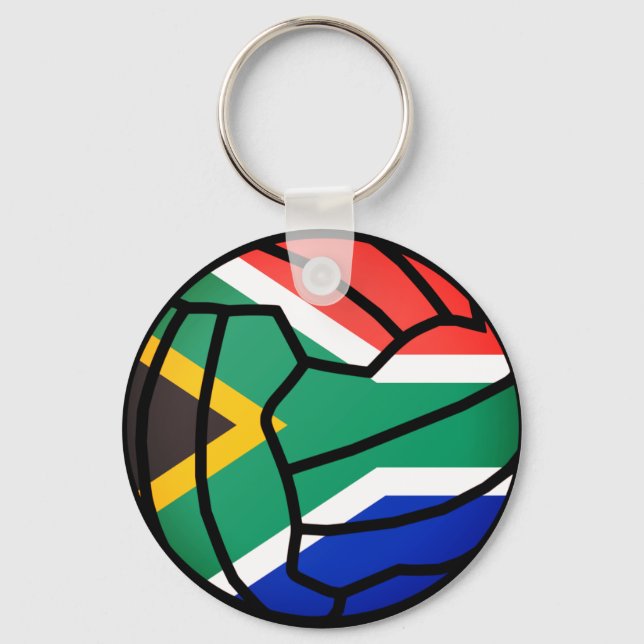 South Africa Flag  Ball Design Netball Key Ring (Front)