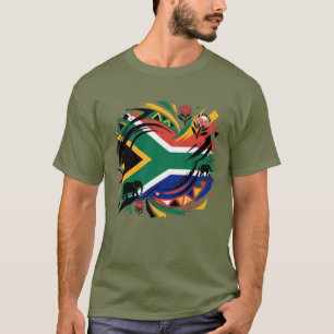 South Africa Flag Brush Stroke Wildlife T-Shirt