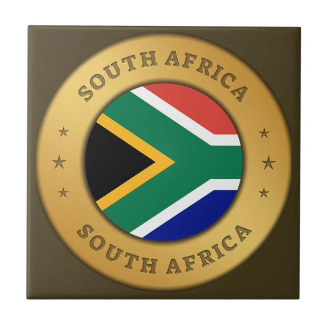 South Africa Flag Ceramic Tile (Front)