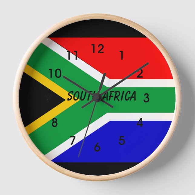 SOUTH AFRICA FLAG CLOCK (Front)