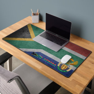 South Africa flag-coat of arms Desk Mat