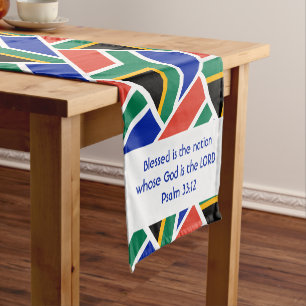 SOUTH AFRICA Flag Customised Scripture Short Table Runner