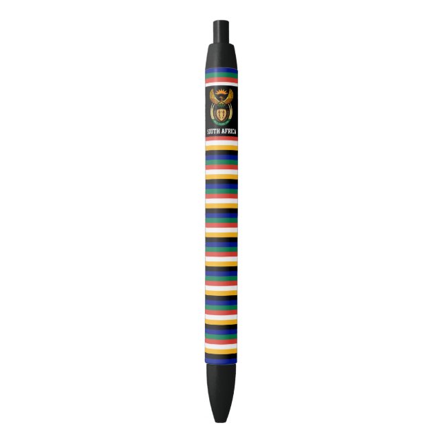 South Africa Flag Cute Patriotic Black Ink Pen (Front Vertical)