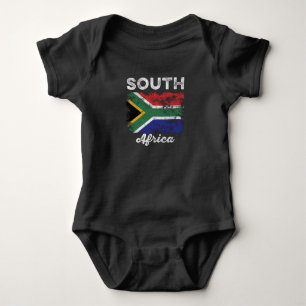 South Africa Flag Distressed Baby Bodysuit