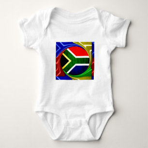 South Africa Flag: Dynamic Swirl Motif Baby Bodysuit