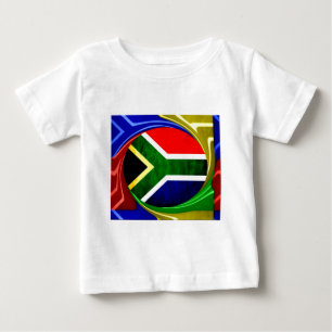 South Africa Flag: Dynamic Swirl Motif Baby T-Shirt