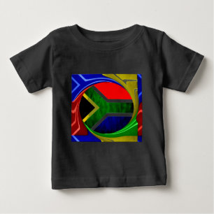 South Africa Flag: Dynamic Swirl Motif Baby T-Shirt