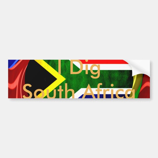South Africa Flag: Dynamic Swirl Motif Bumper Sticker (Front)