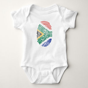 South Africa Flag Fingerprint Baby Bodysuit