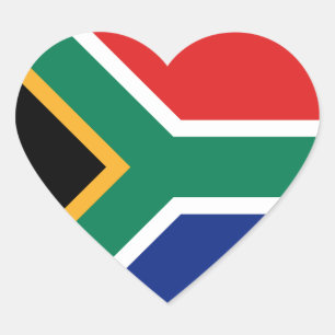 South Africa Flag Heart Sticker