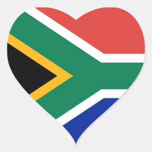 South Africa Flag Heart Sticker