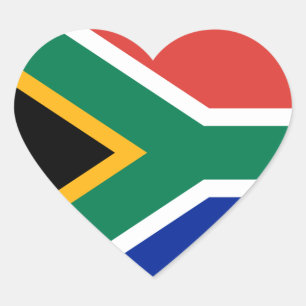 South Africa Flag Heart Sticker