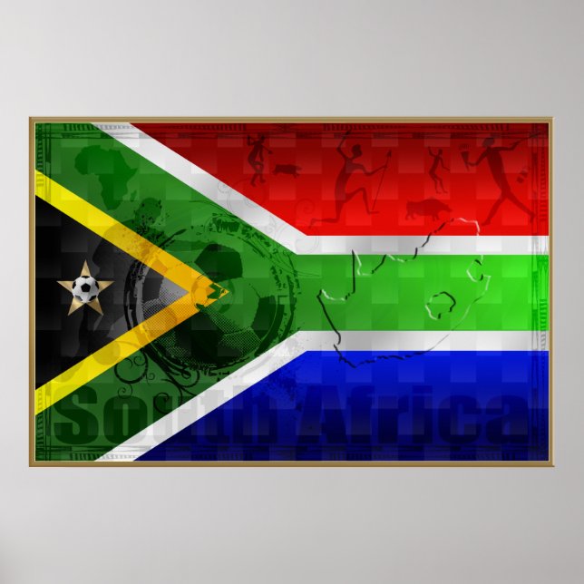 South Africa flag Large Soccer Poster (Front)