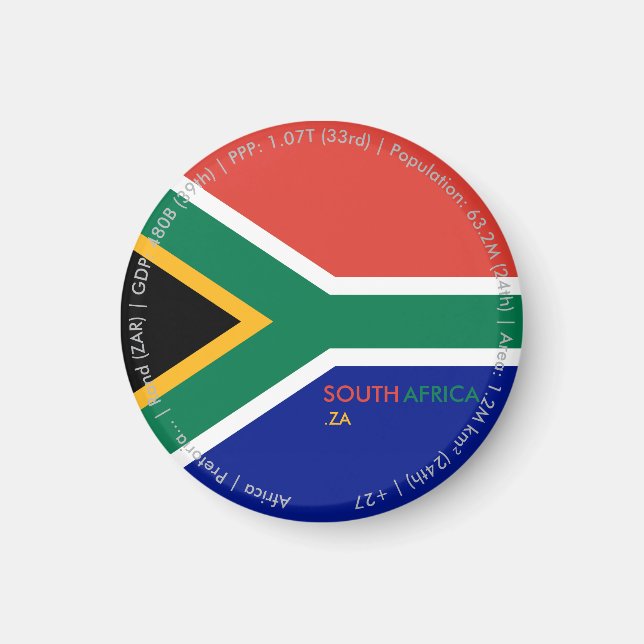 South Africa Flag Magnet (Front)