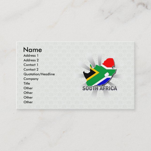 South Africa Flag Map 2.0 Business Card (Front)