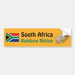 South Africa Flag + Map Bumper Sticker