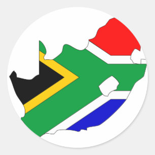 South Africa flag map Classic Round Sticker