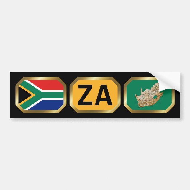 South Africa Flag Map Code Bumper Sticker (Front)