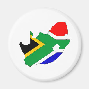 South Africa Flag Map full size Magnet