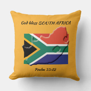 SOUTH AFRICA FLAG Patriotic Custom YELLOW Cushion