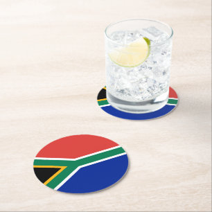 South Africa flag Round Paper Coaster