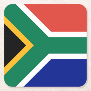 South Africa Flag Square Paper Coaster