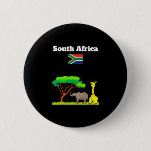 South Africa Flag Vacation Souvenir Safari Lover 6 Cm Round Badge
