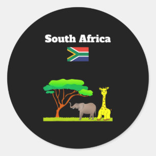 South Africa Flag Vacation Souvenir Safari Lover Classic Round Sticker