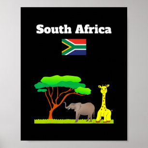South Africa Flag Vacation Souvenir Safari Lover Poster