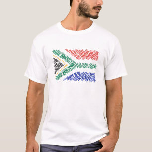South Africa Flag with City Names Word Art T-Shirt
