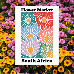 South Africa Flower Market Colorful Proteas Postcard