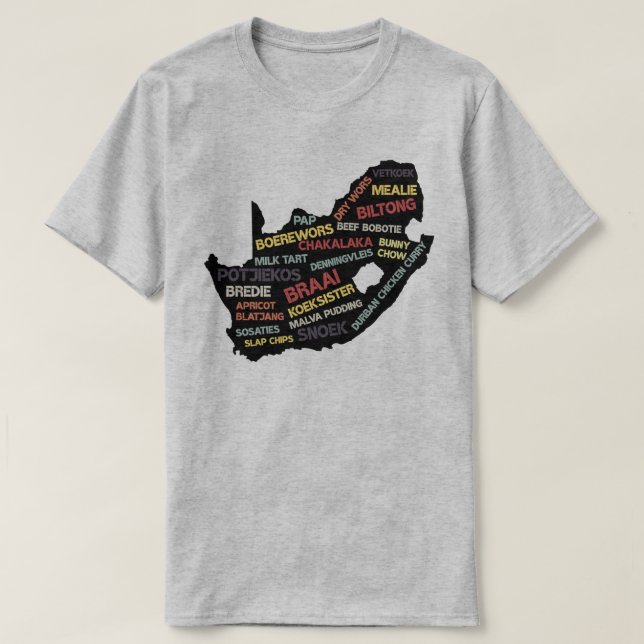 South Africa Food Map Classic T-Shirt (Design Front)