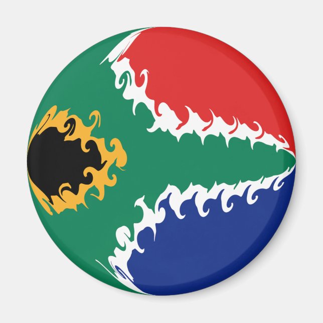 South Africa Gnarly Flag Magnet (Front)
